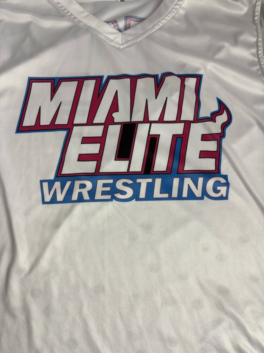 Miami Elite Wrestling White Graphic Jersey
